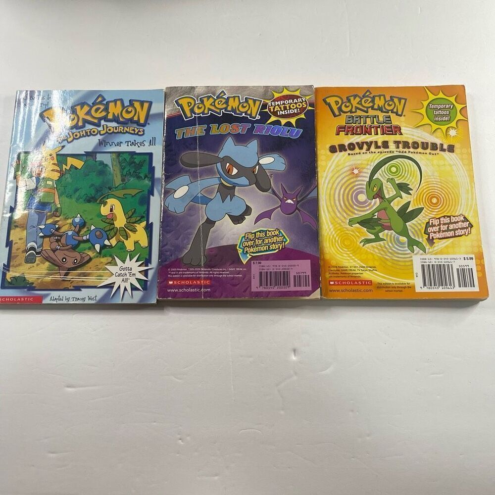 Pokemon Scholastic Book Lot Johto Journeys The Lost Riolu Battle Frontier